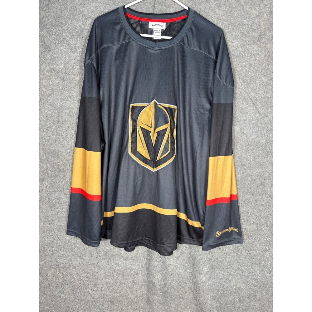 Vegas Golden Knights Hockey Jersey Station Casinos Mens 2XL Charcoal Grey Gold